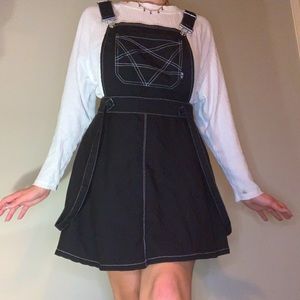 Black overall dress